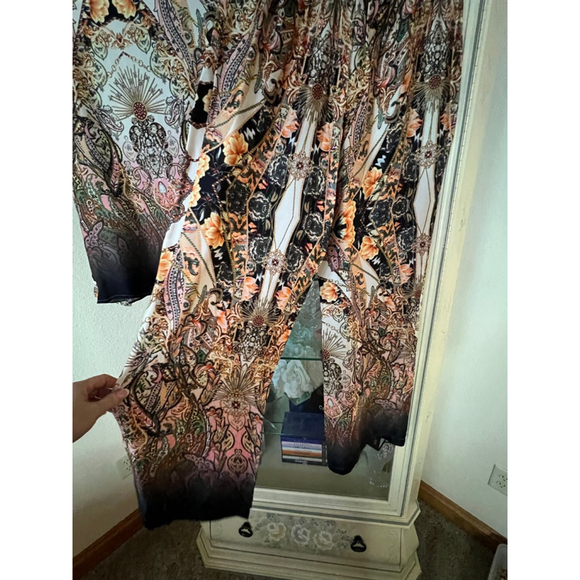 NWT Women's LOLA Multicolor & Black Paisley Print Pants Set, Size M - Picture 12 of 13
